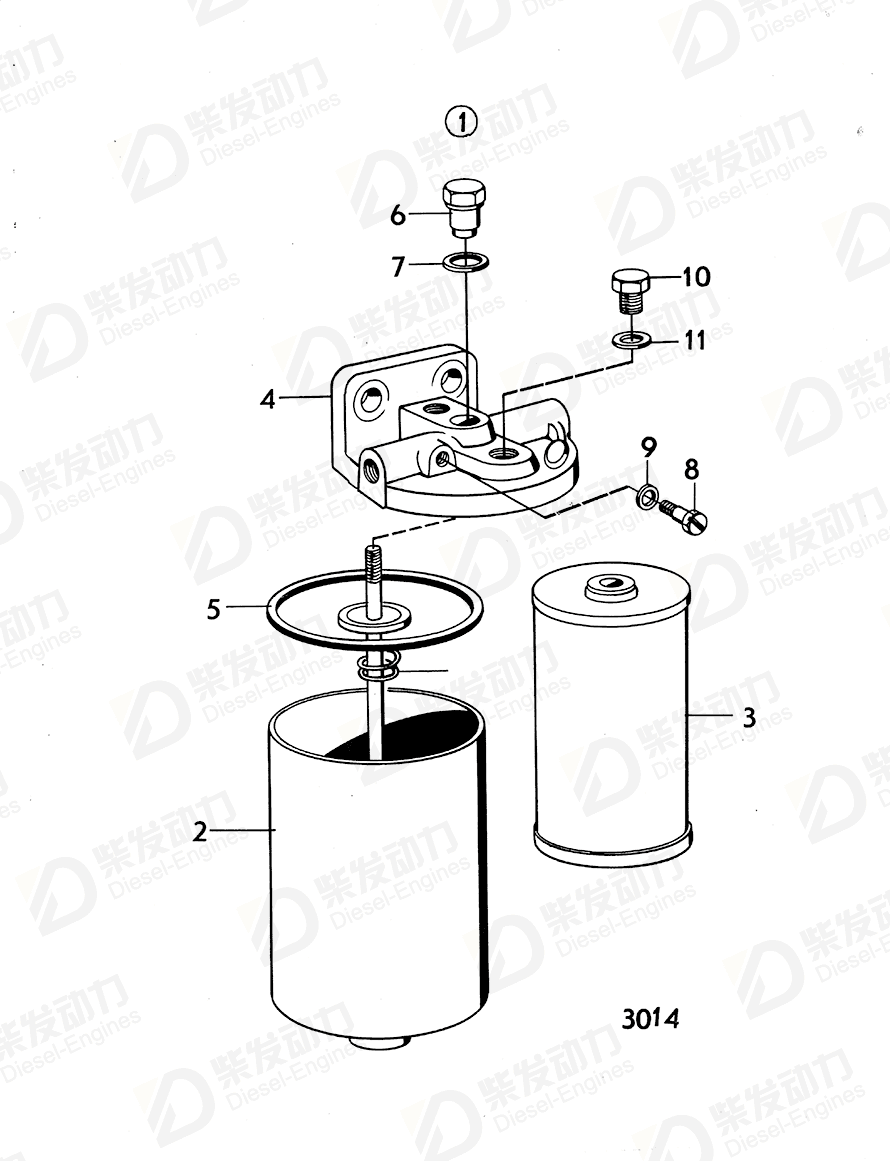 VOLVO Fuel filter insert 233897 Drawing